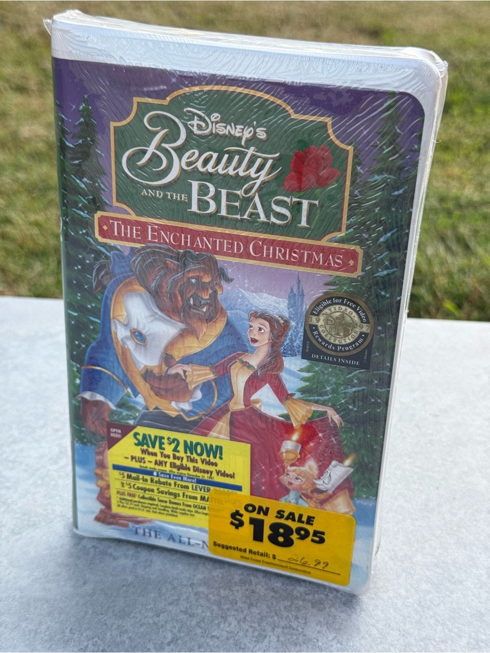 Disney Beauty & Beast Enchanted Christmas VHS 1997 Sealed Vintage 90s